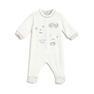 Boys Bronze Applique Nappy Opening Babysuit